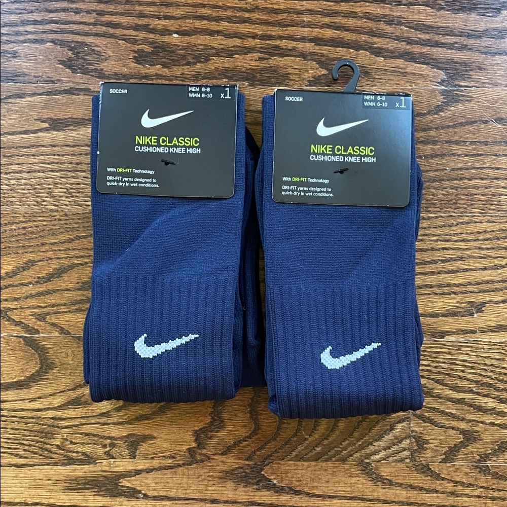 Nike Classic Cushioned Knee High Socks - Navy (2 pairs)